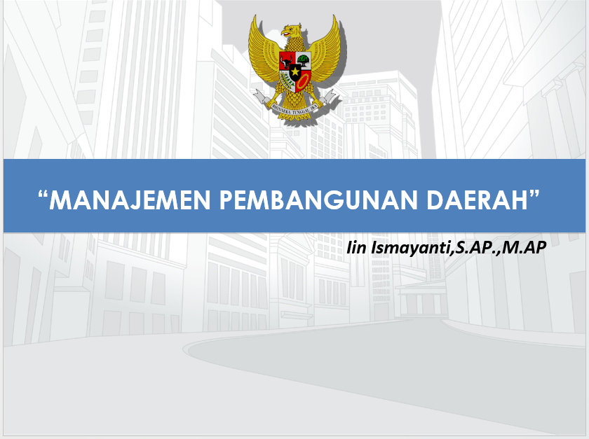 Manajemen Pembangunan Daerah